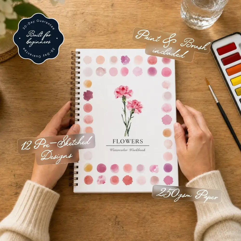 Pre-Sketched Watercolor WorkBook