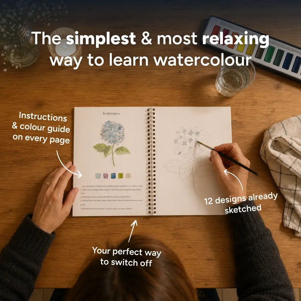 Pre-Sketched Watercolor WorkBook