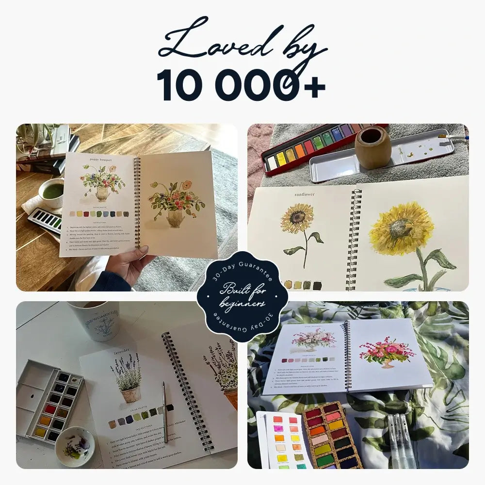 Pre-Sketched Watercolor WorkBook