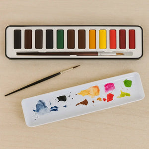 12-color set and paintbrush